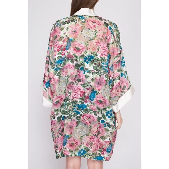 Vintage Gold Label Victoria's Secret Floral Robe One Size Elegant Feminine - Picture 2 of 14